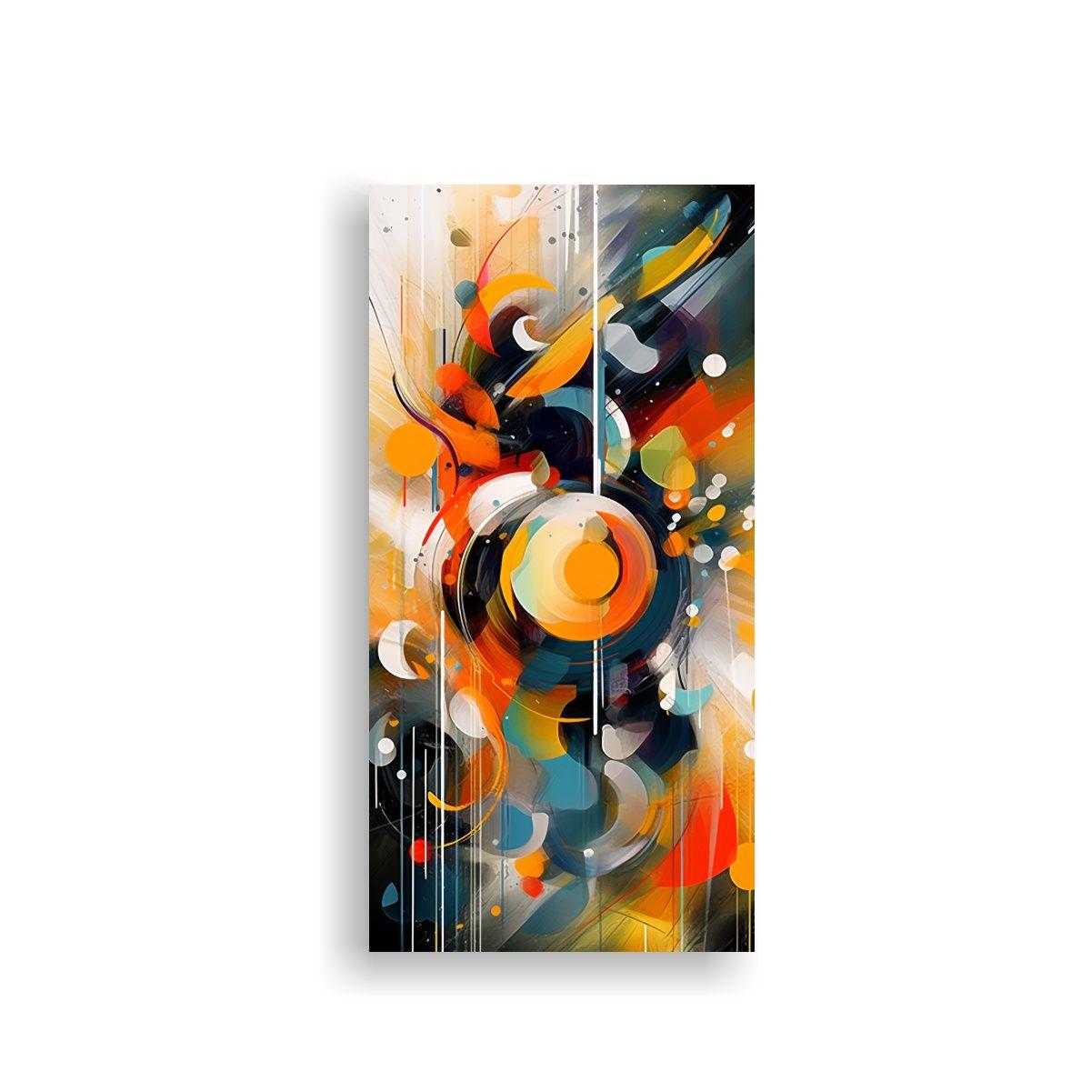 Pintura Abstracta De Colores Vivos En Estilo 20x40cm-0