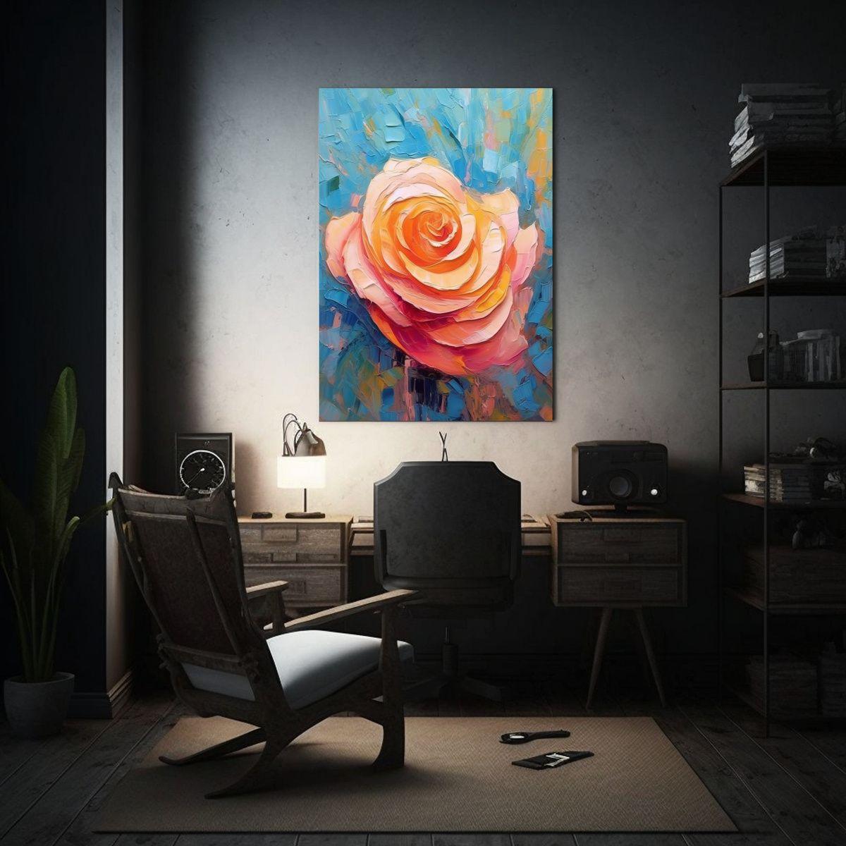 Pintura Abstracta Gruesa De Rosa Mágica, 80x120cm-2