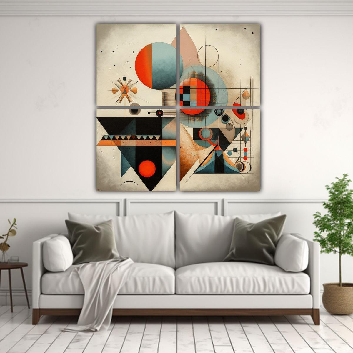 Cuadros Decorativos De Inspiración En Formas 140x140 Cm-2