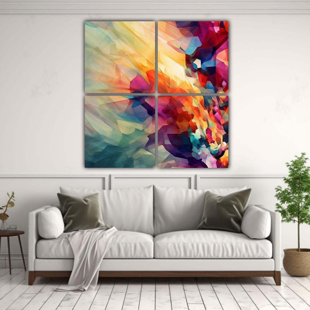 Pinturas Abstractas De Armonía Cromática Y 200x200 Cm-2