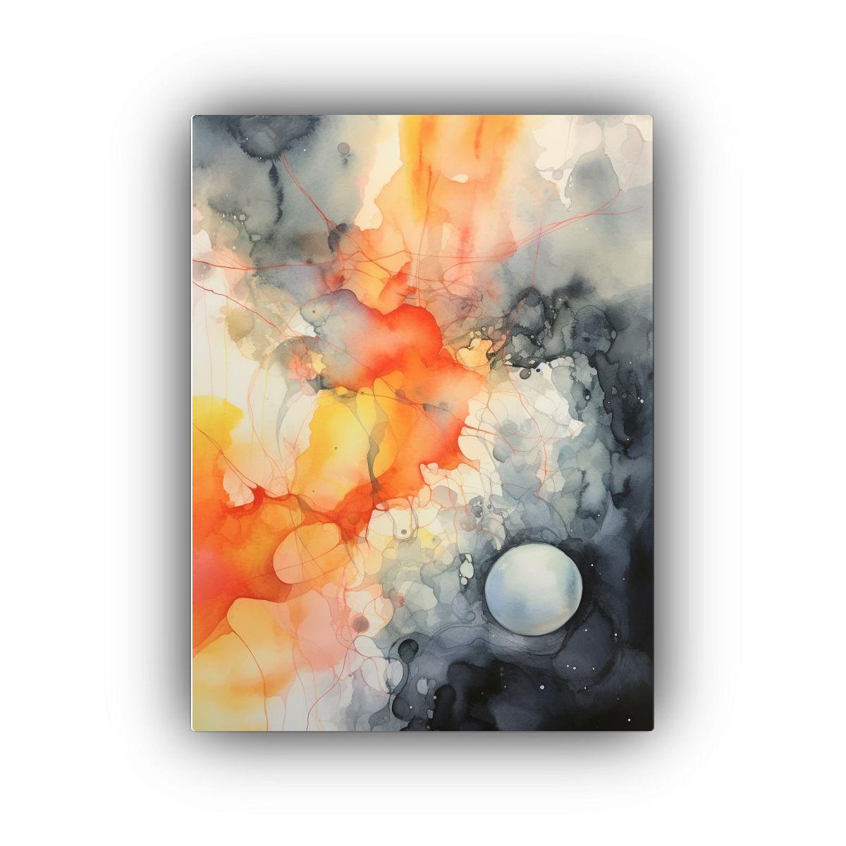 Pintura Abstracta Elegante De Agua En Líneas 30x40cm-0