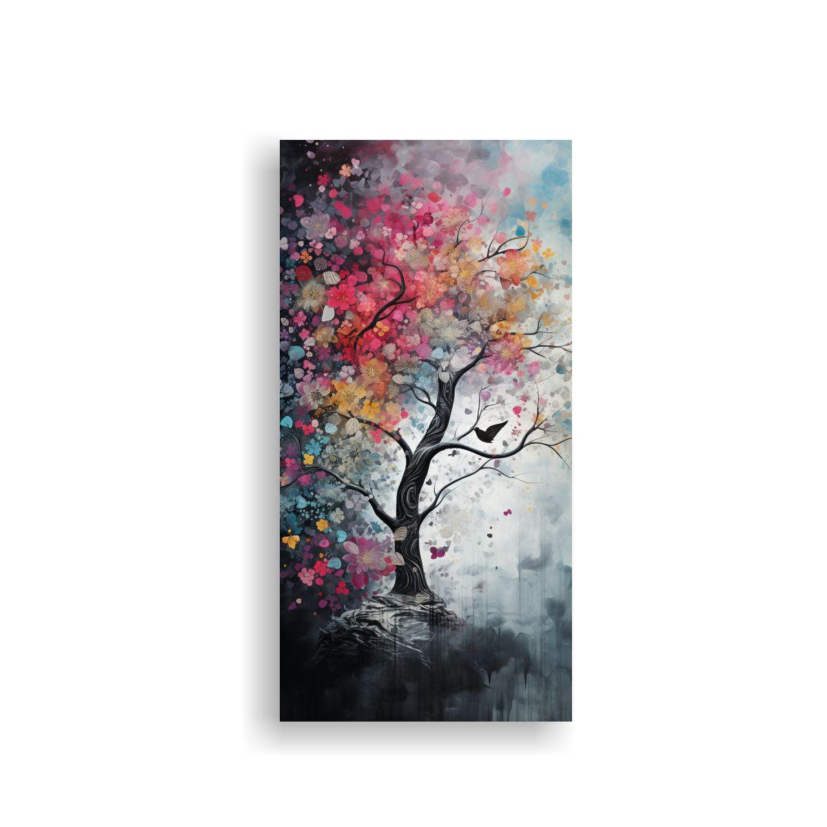 Pintura Decorativa De árbol En Vibrantes Colores 60x120cm-0