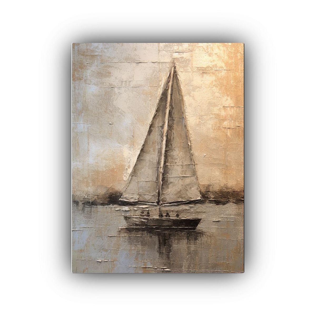 Cuadro De Decoración Movimiento Escena Velero 30x40cm-0