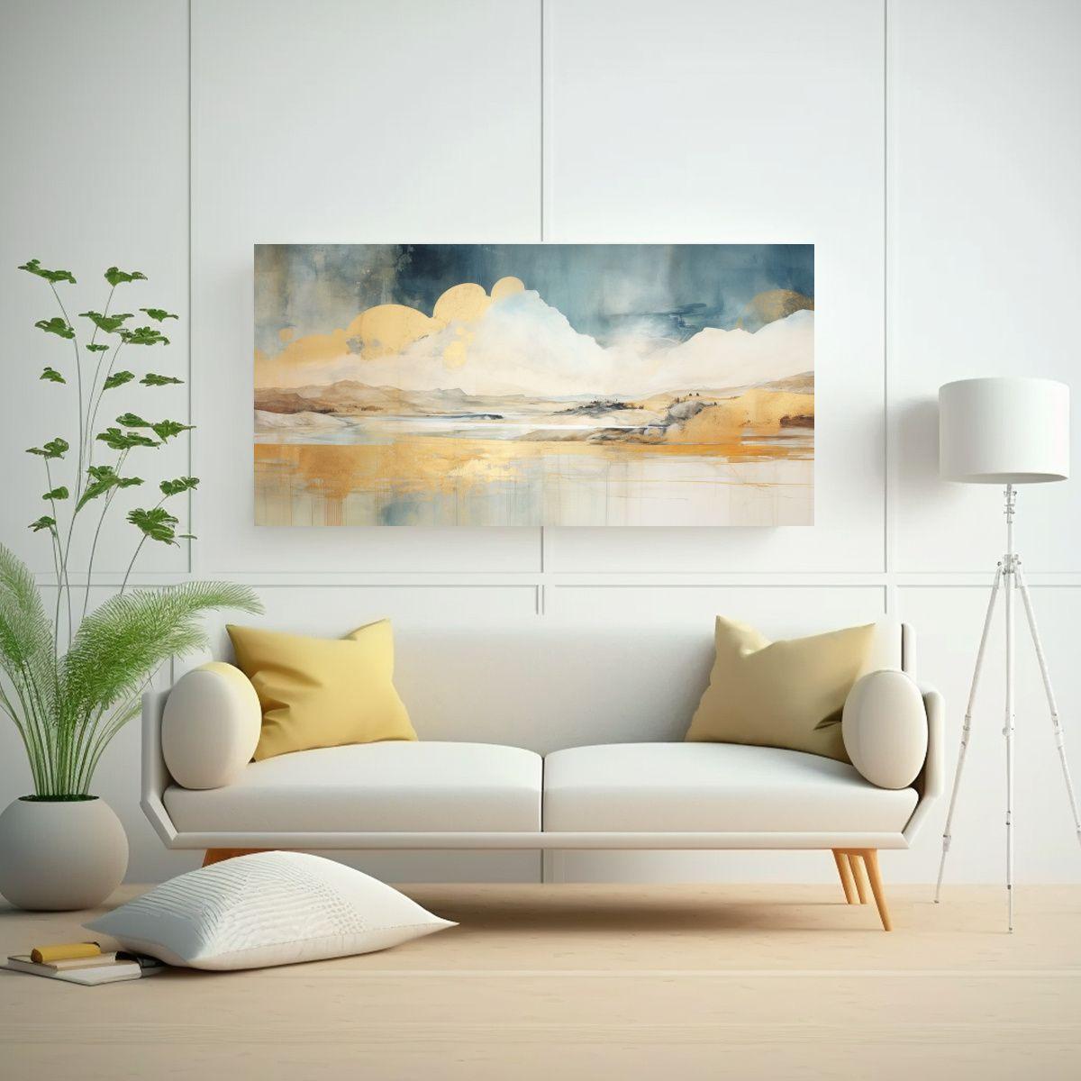 Pintura De Pared Abstracta Equilibrio: Blanco, 120x60cm-2