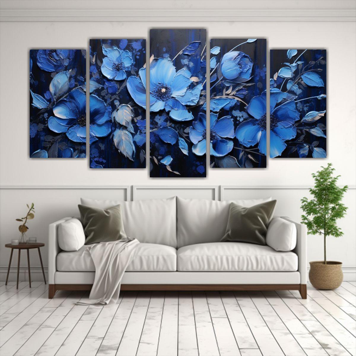 Cuadro Floral Creativo En Lienzo: Flores En 200x100 Cm-2