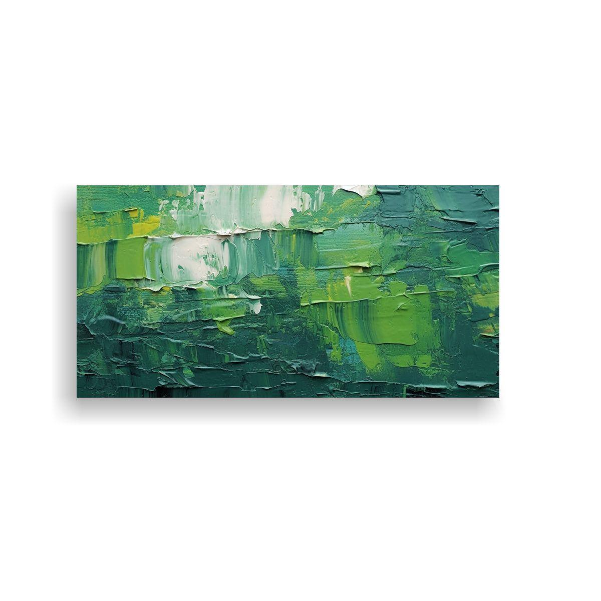 Pintura Abstracta Verde Oscuro Textura Closeup 60x30cm-0