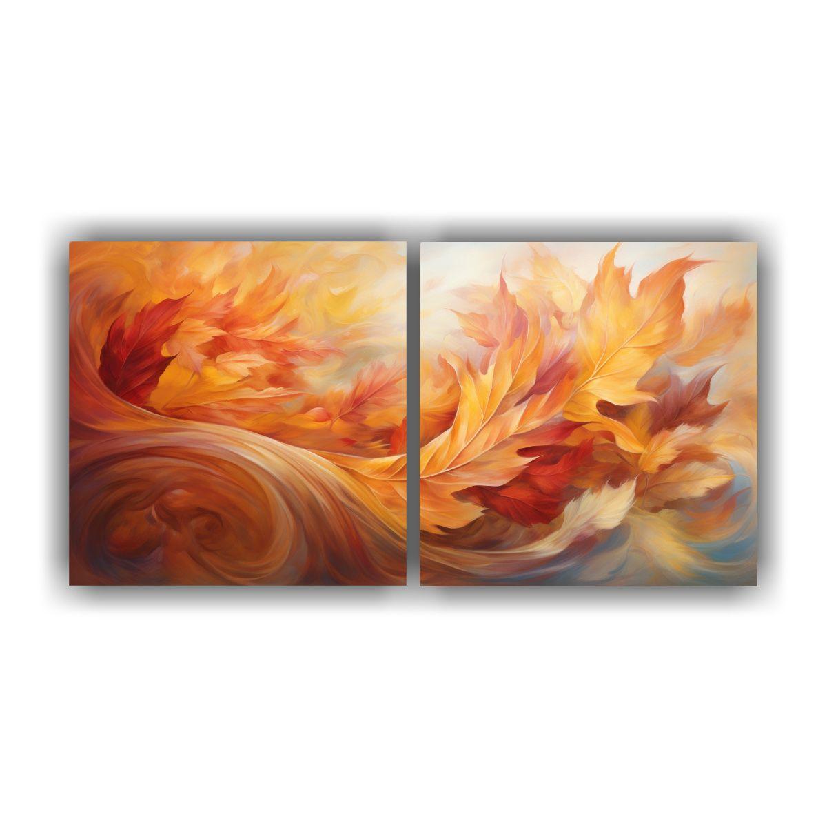 Pinturas Decorativas Otoñales, Hojas Danzantes 80x40 Cm-0
