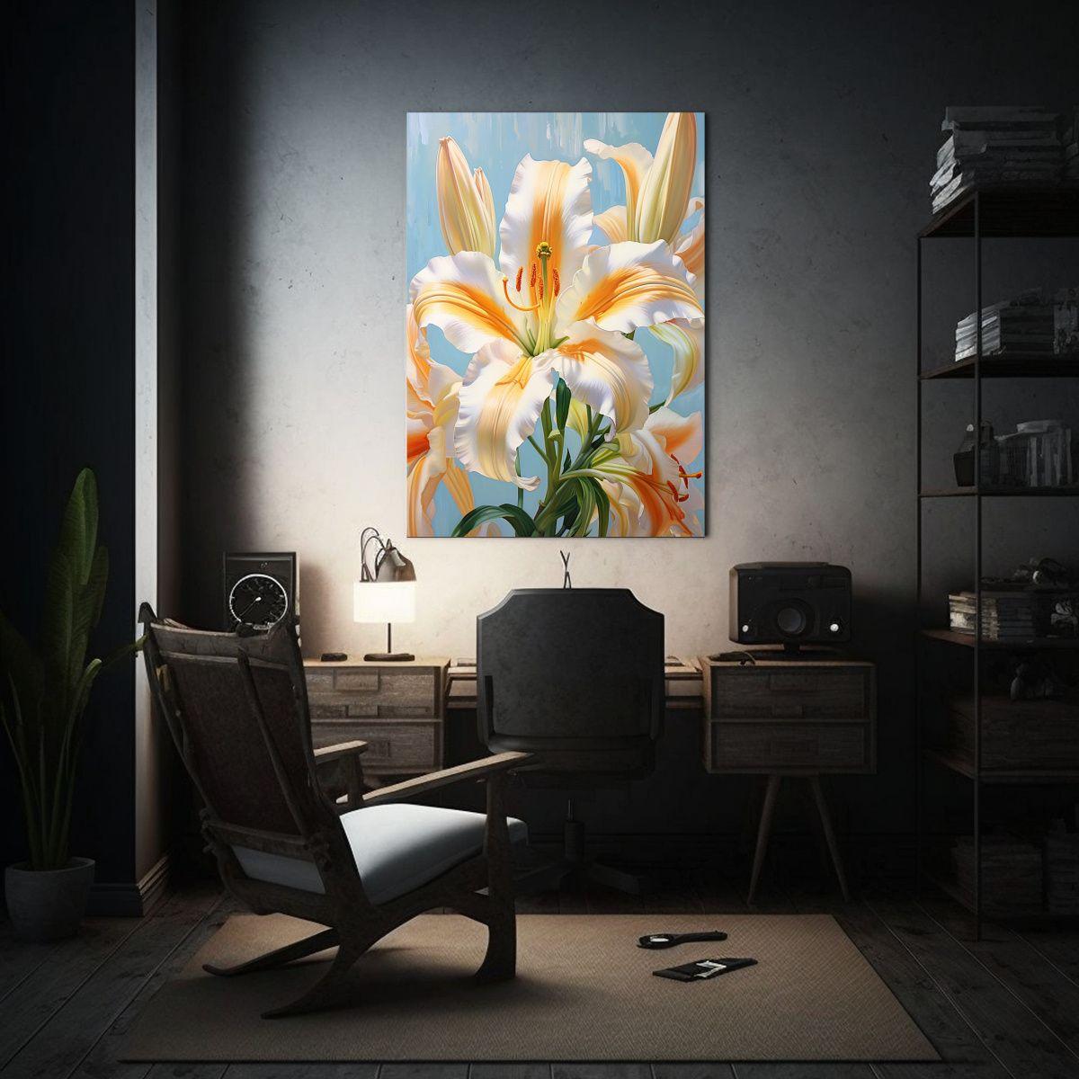 Pintura Decorativa De Lirio Colorido Abstracto 30x45cm-2