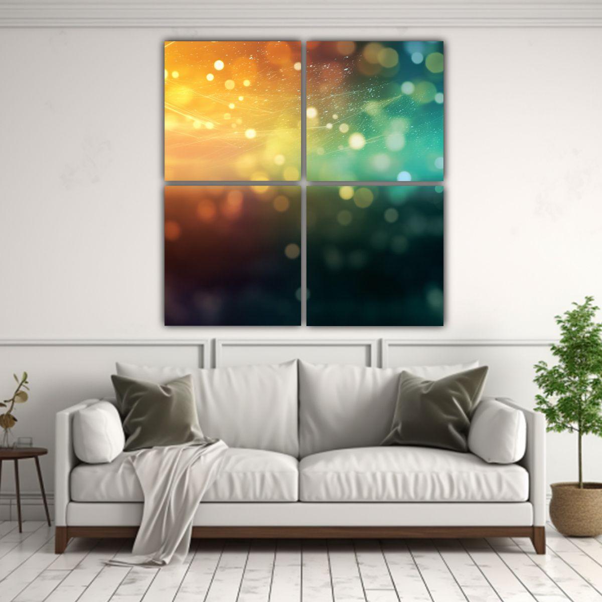Cuatro Telas En Bastidor De Cuadro Clásica Con 120x120 Cm-2
