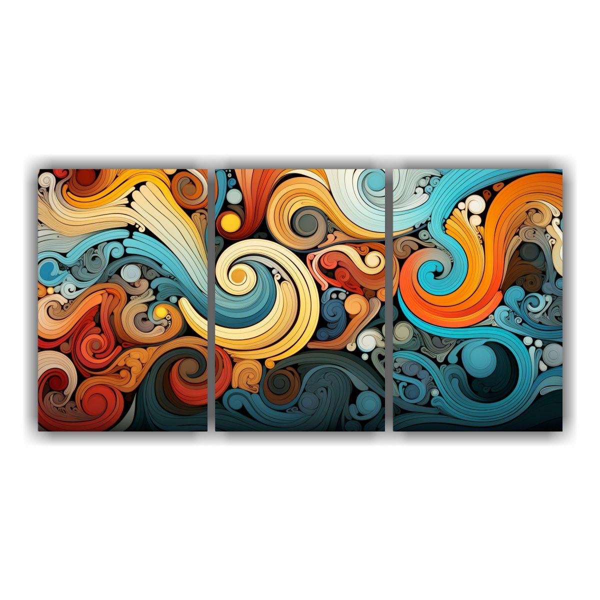 Tres Lienzos De Tela Conceptual Llamativo 60x30 Cm-0