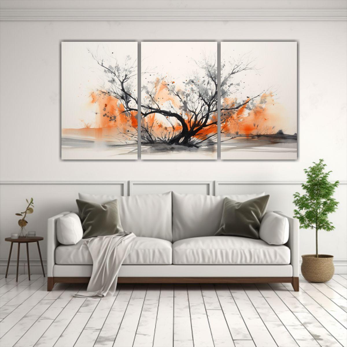Pintura Abstracta De árbol Ocotillo En Colores 180x90 Cm-2