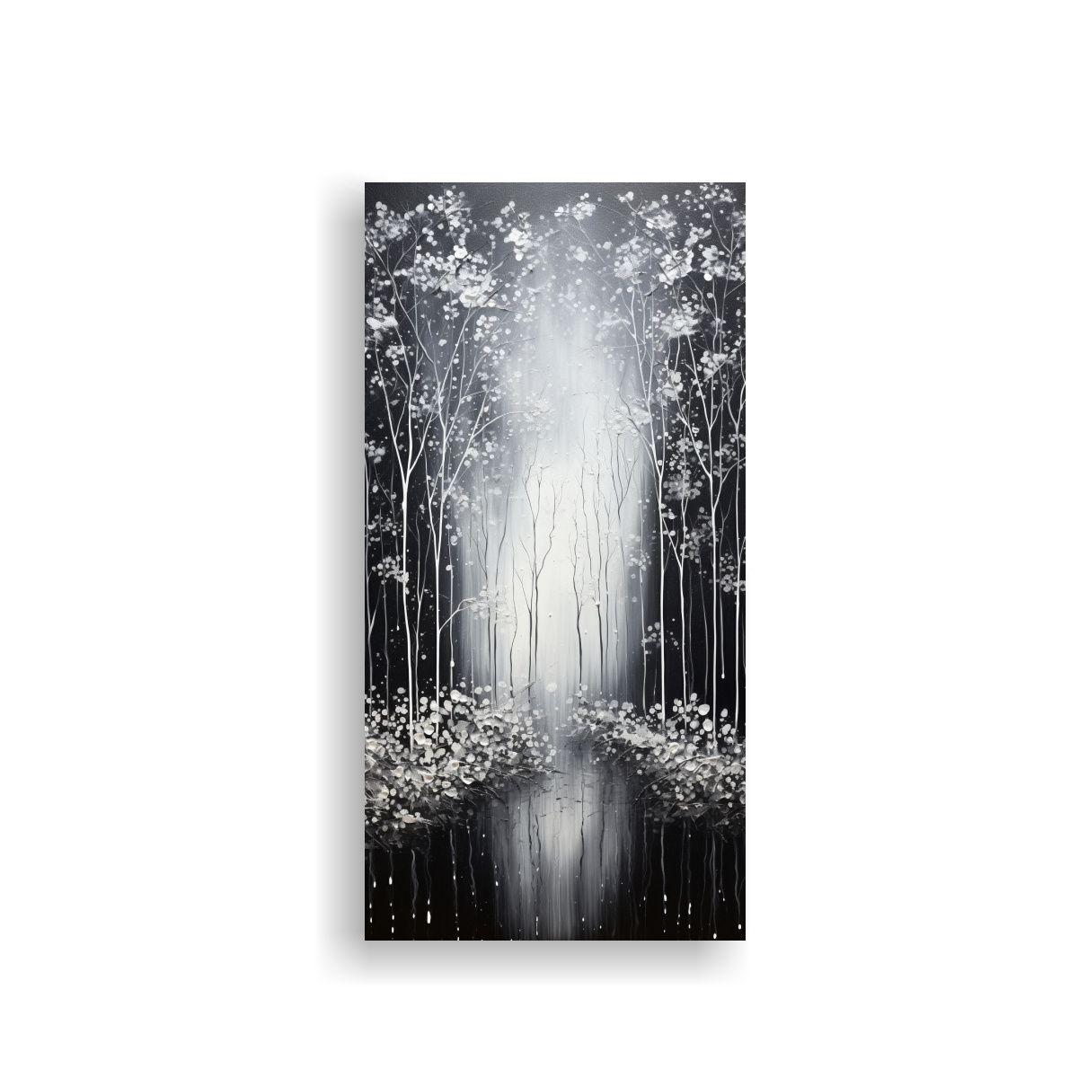 Arte Diseño Escenario Pintura Plata Negra Estilo 60x120cm-0