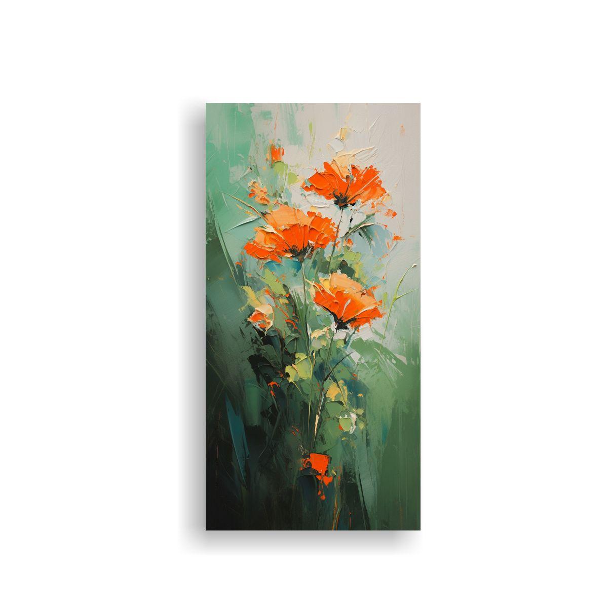 Pintura En Lienzo Creativa De Flores En Colores 40x80cm-0