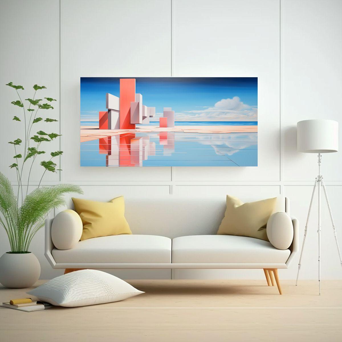 Cuadros Abstractos De Playas: Composición 80x40cm-2