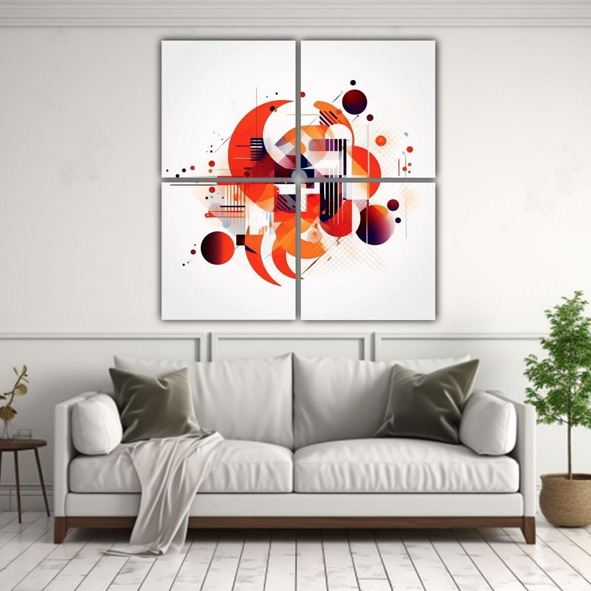 Fondo Geométrico Abstracto Con Colores Cuatro 40x40 Cm-2