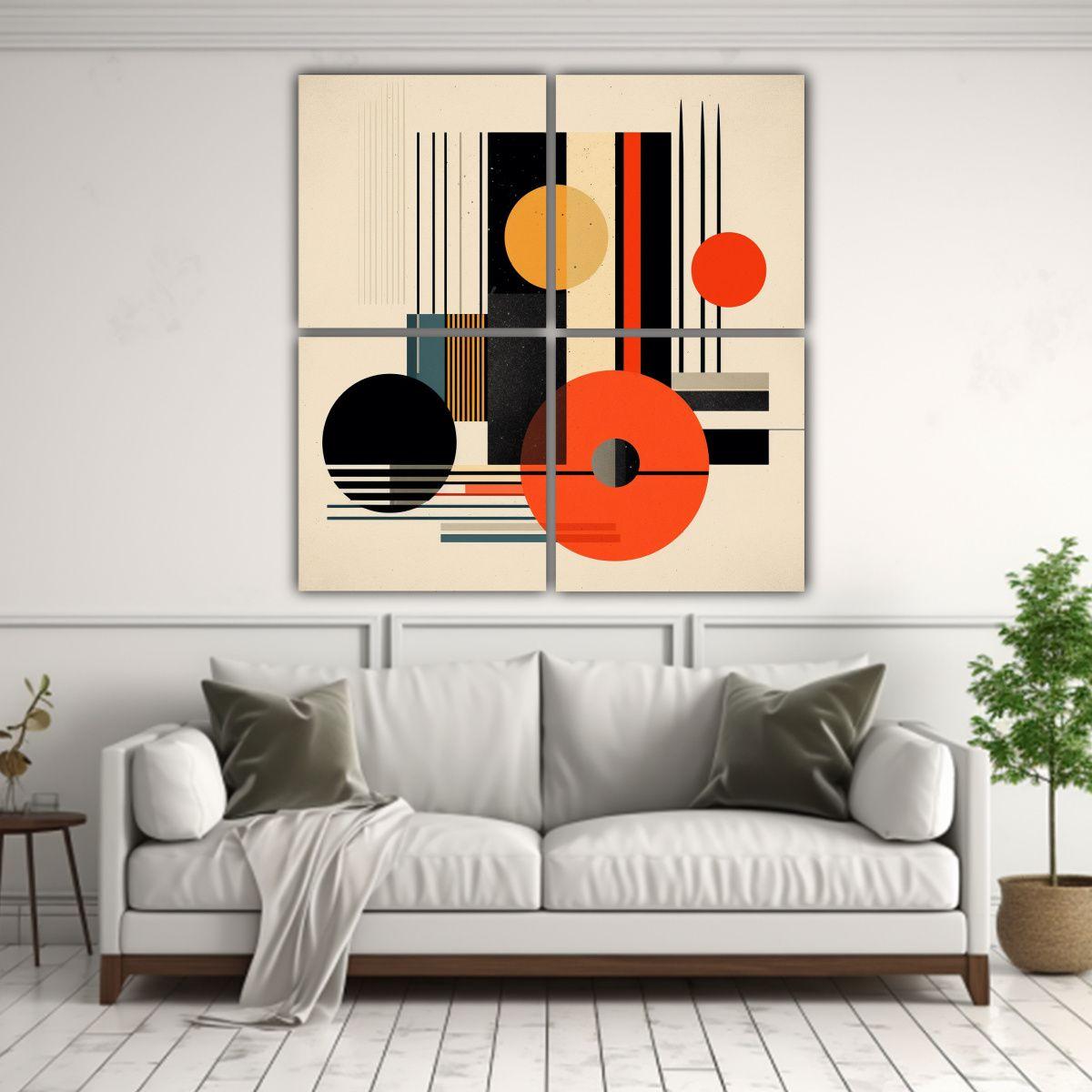 Lienzos Enigmáticos De Formas Geométricas, Arte 140x140 Cm-2