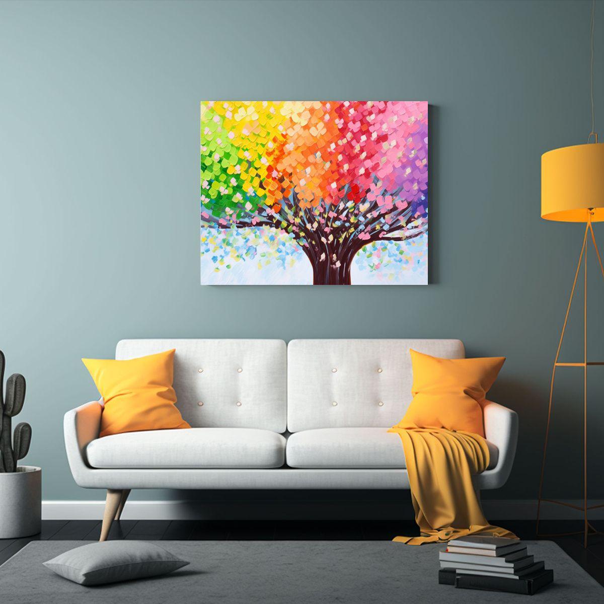 Cuadro Floral En Lienzo: Equilibrio Visual De Flores De Tilo 50x40cm-2