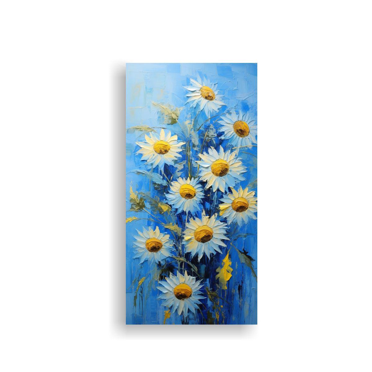 Cuadro De Lienzo Diseño Fantasía De Girasoles 20x40cm-0