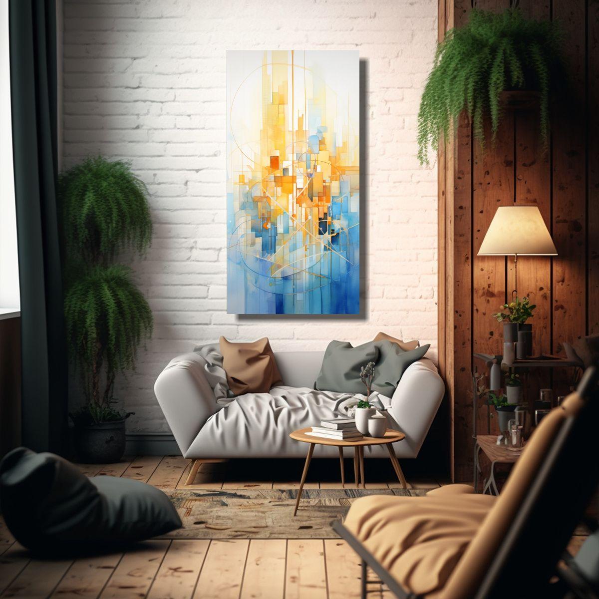 Lienzo Tema Obra Maestra De Una Pintura Abstracta 30x60cm-2