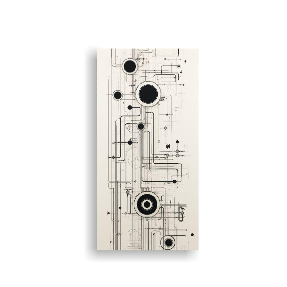 Pintura Decorativa En Blanco Y Negro De Alto 50x100cm-0