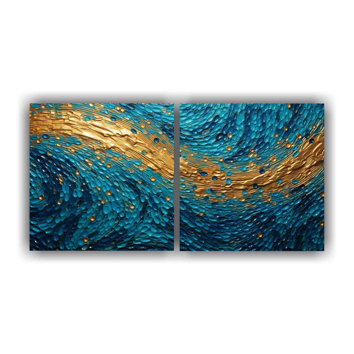 Pinturas Abstractas De Díptico En Estilo 80x40 Cm-0