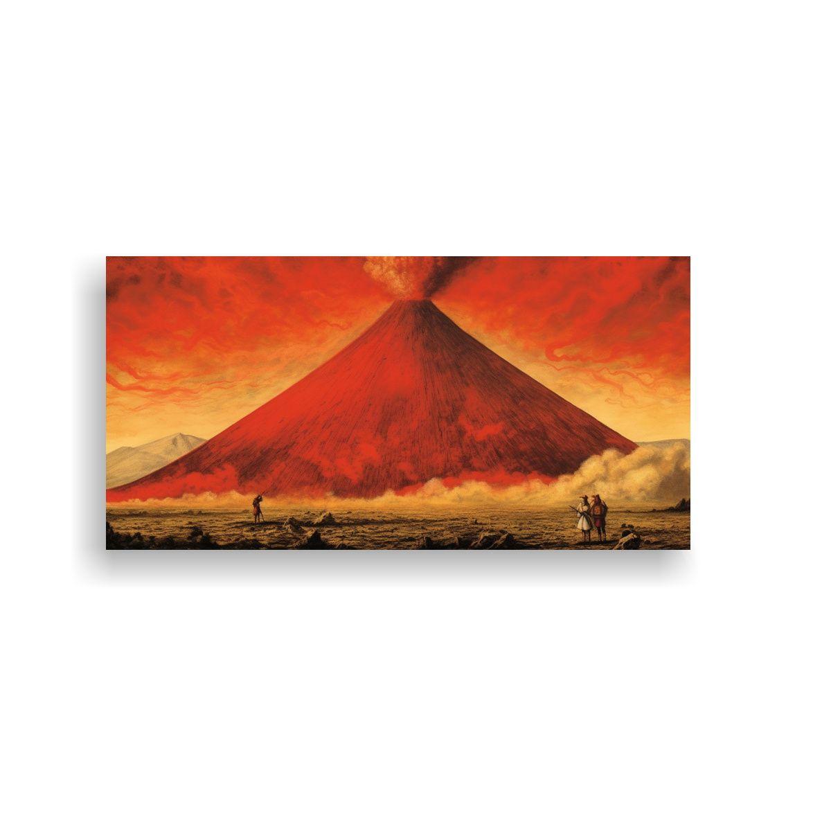 Cuadro Decorativo Estilo Artesanal: Erupción Del 80x40cm-0