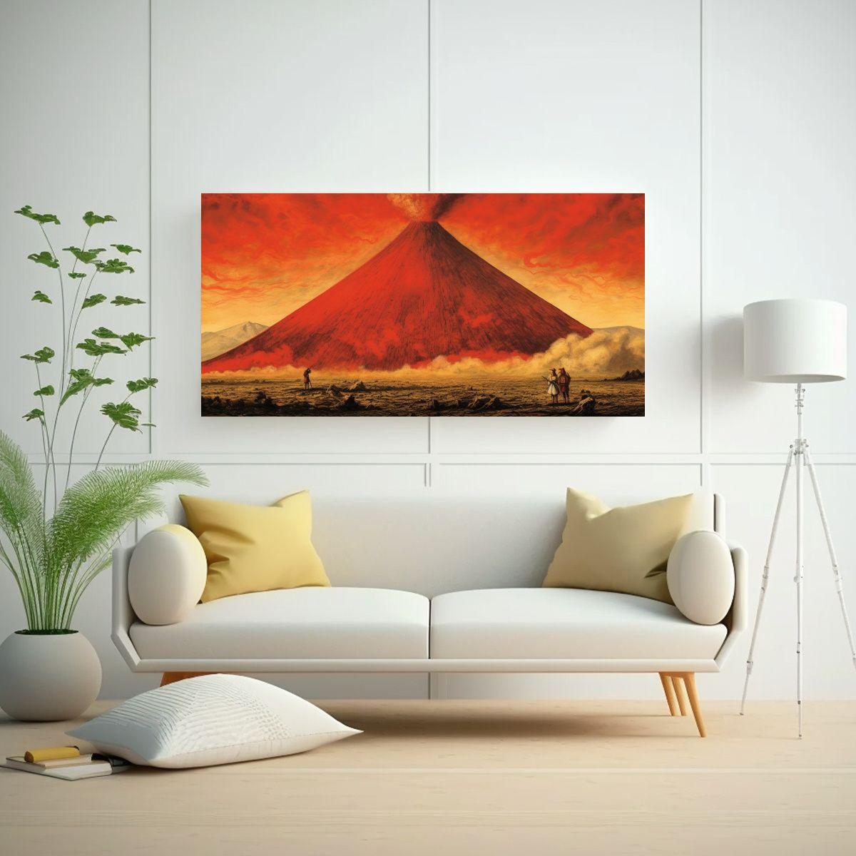 Cuadro Decorativo Estilo Artesanal: Erupción Del 80x40cm-2
