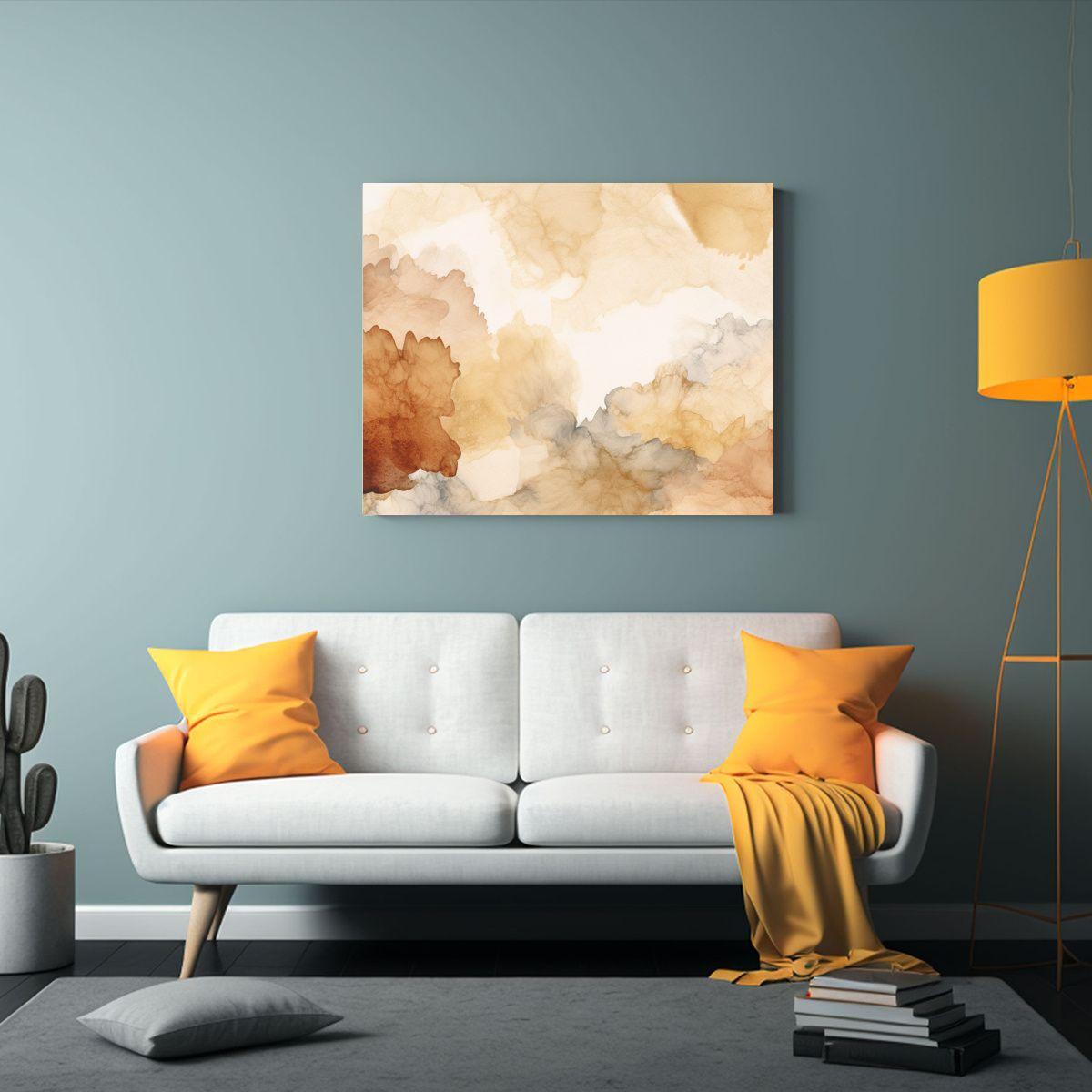 Pinturas Decorativas Equilibrio Colores Beige En Acuarela 45x30cm-2
