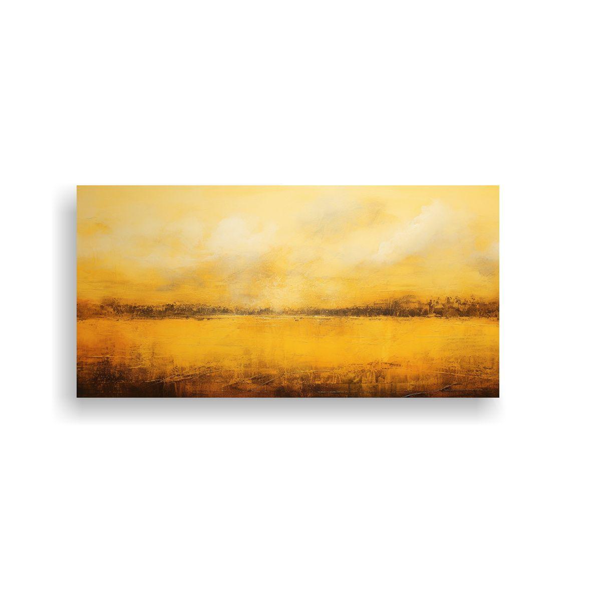Cuadro Abstracto Paisaje Amarillo, Decoración Sal 80x40cm-0