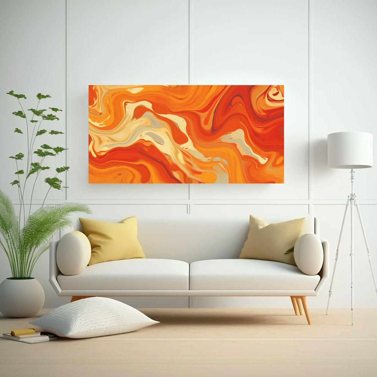 Cuadro Abstracto Moderno Realista En Patrón 40x20cm-2