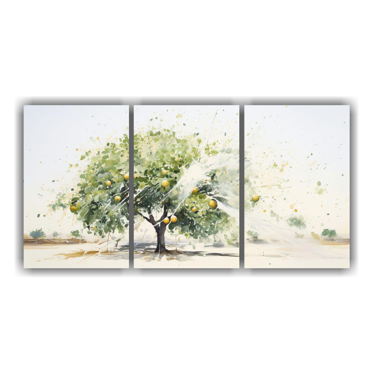 Cuadro Abstracto Acuarela Motivo Blanco Inspirado 60x30 Cm-0