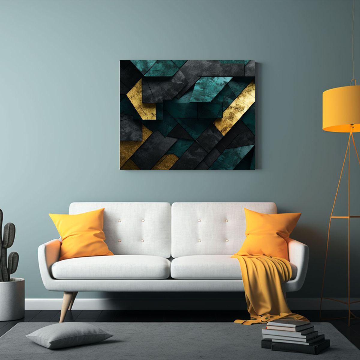 Cuadro Decorativo Antiguo En Bastidor De Madera De Tonos Ver 75x50cm-2