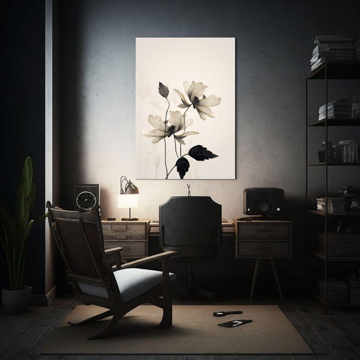 Pintura Lienzo Moderna Visual Floral Minimalista 20x30cm-2