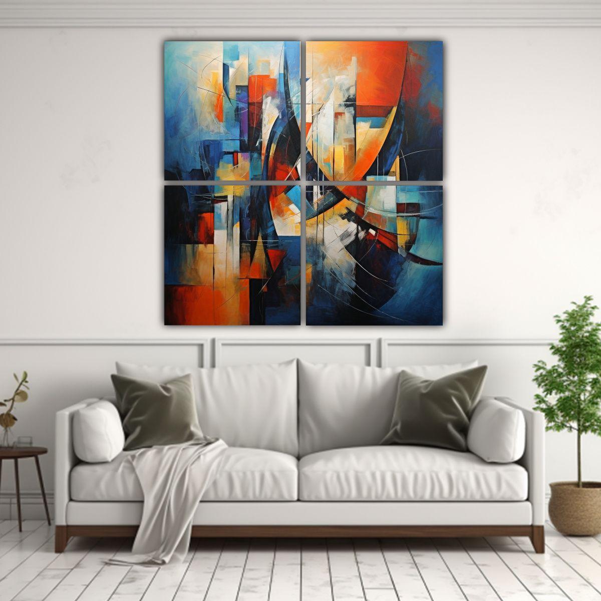 Artes De Pared Impreso Escenario Abstracto 140x140 Cm-2