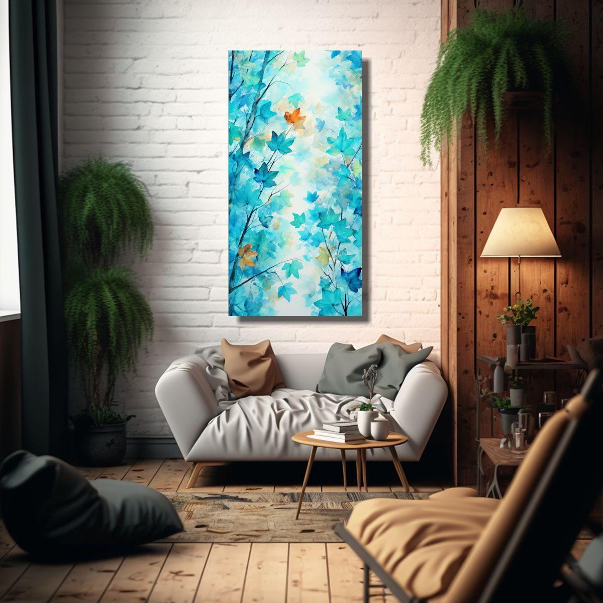 Cuadro Abstracto De árboles De Arce En Colores 70x140cm-2