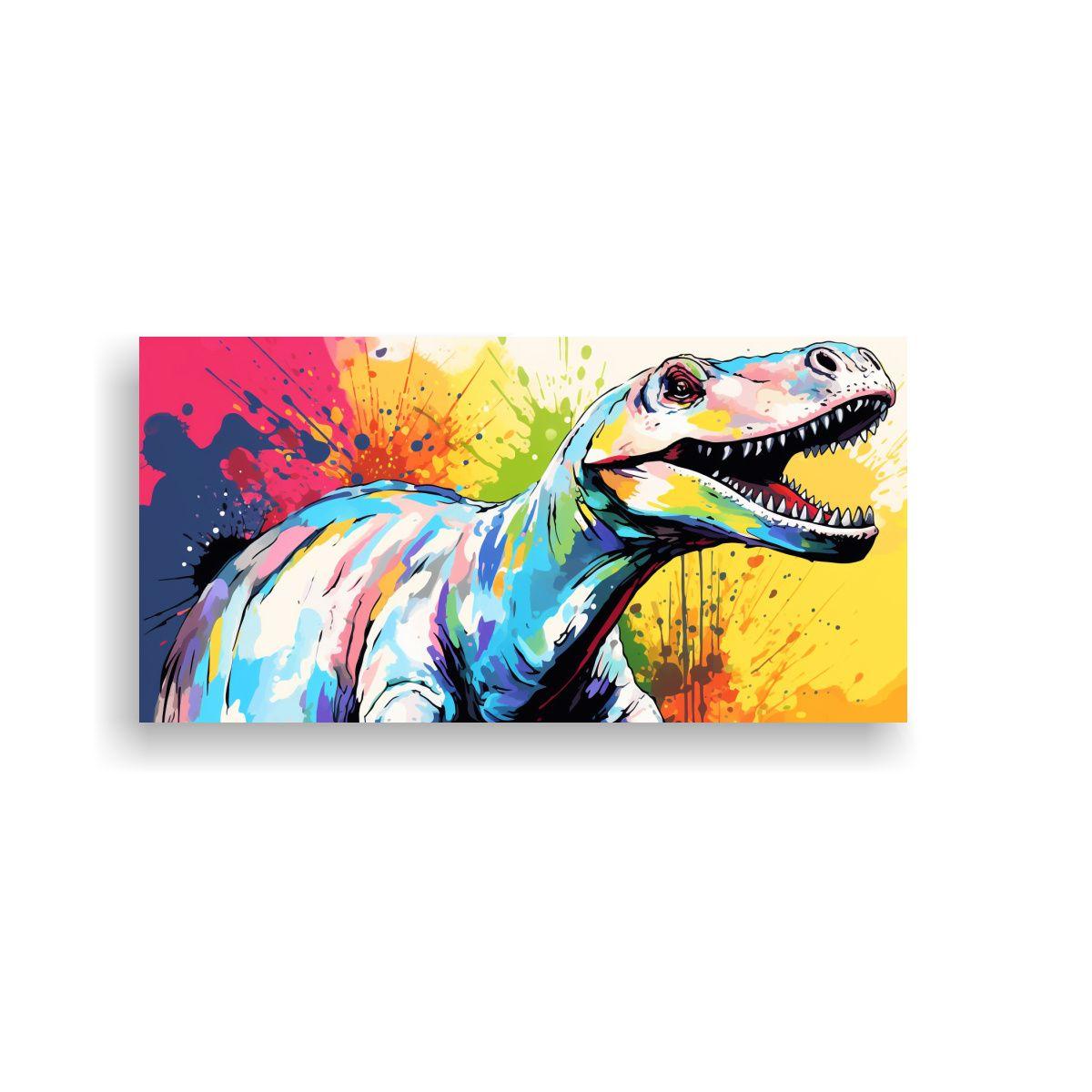 Pintura Decorativa Moderna De Saurópodo En Blanco 160x80cm-0