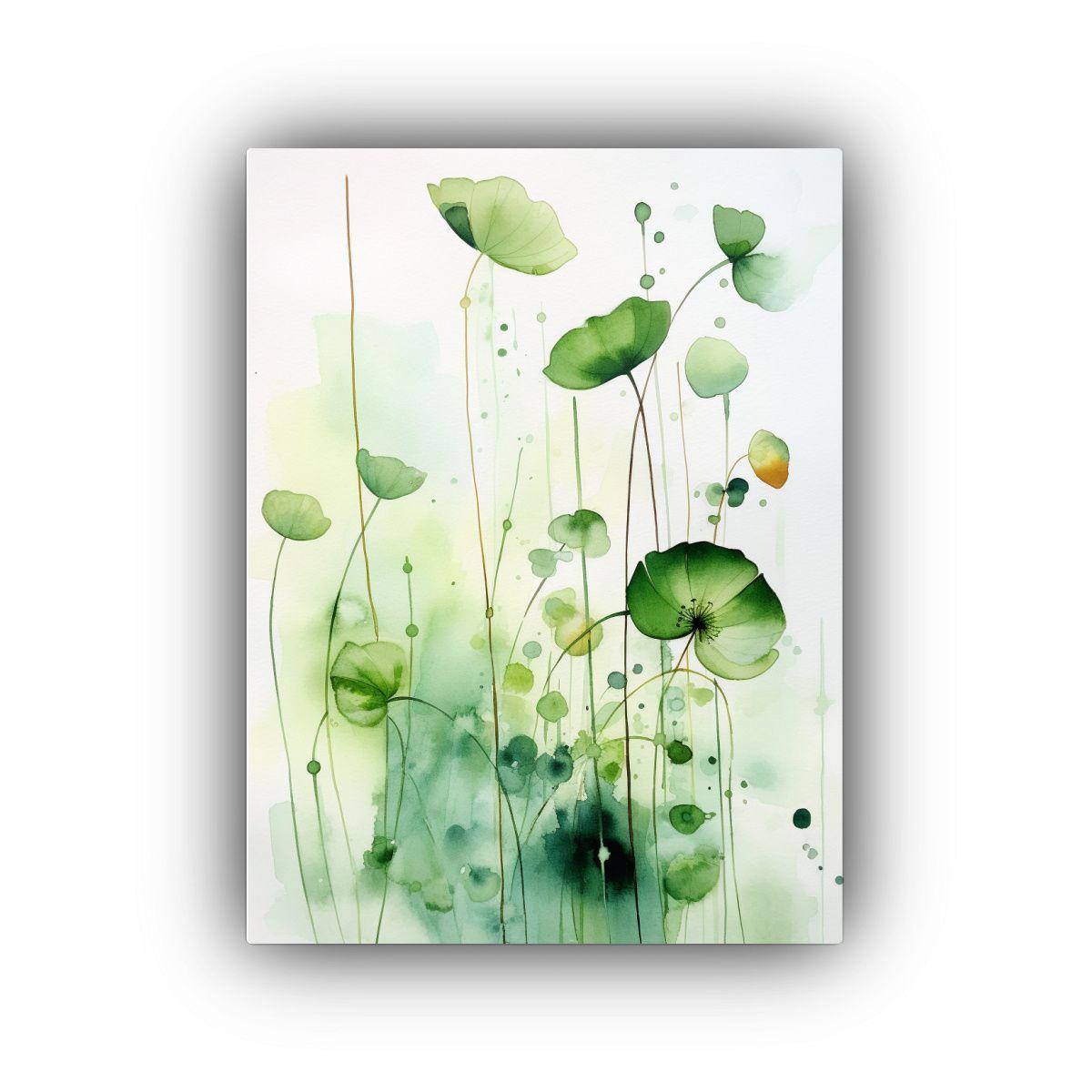 Pintura Acuarela Vida 0207: Hiedra Y Amapolas 40x50cm-0