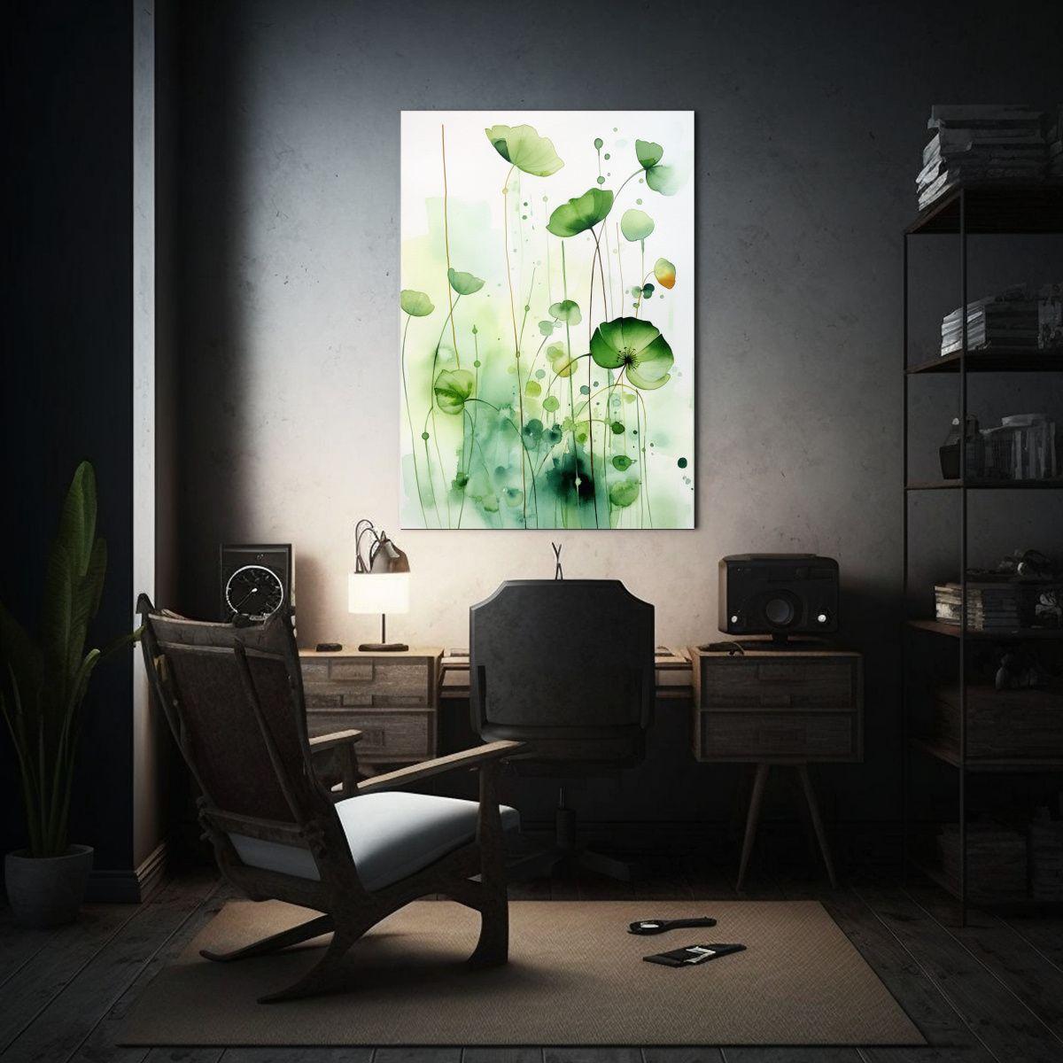 Pintura Acuarela Vida 0207: Hiedra Y Amapolas 40x50cm-2