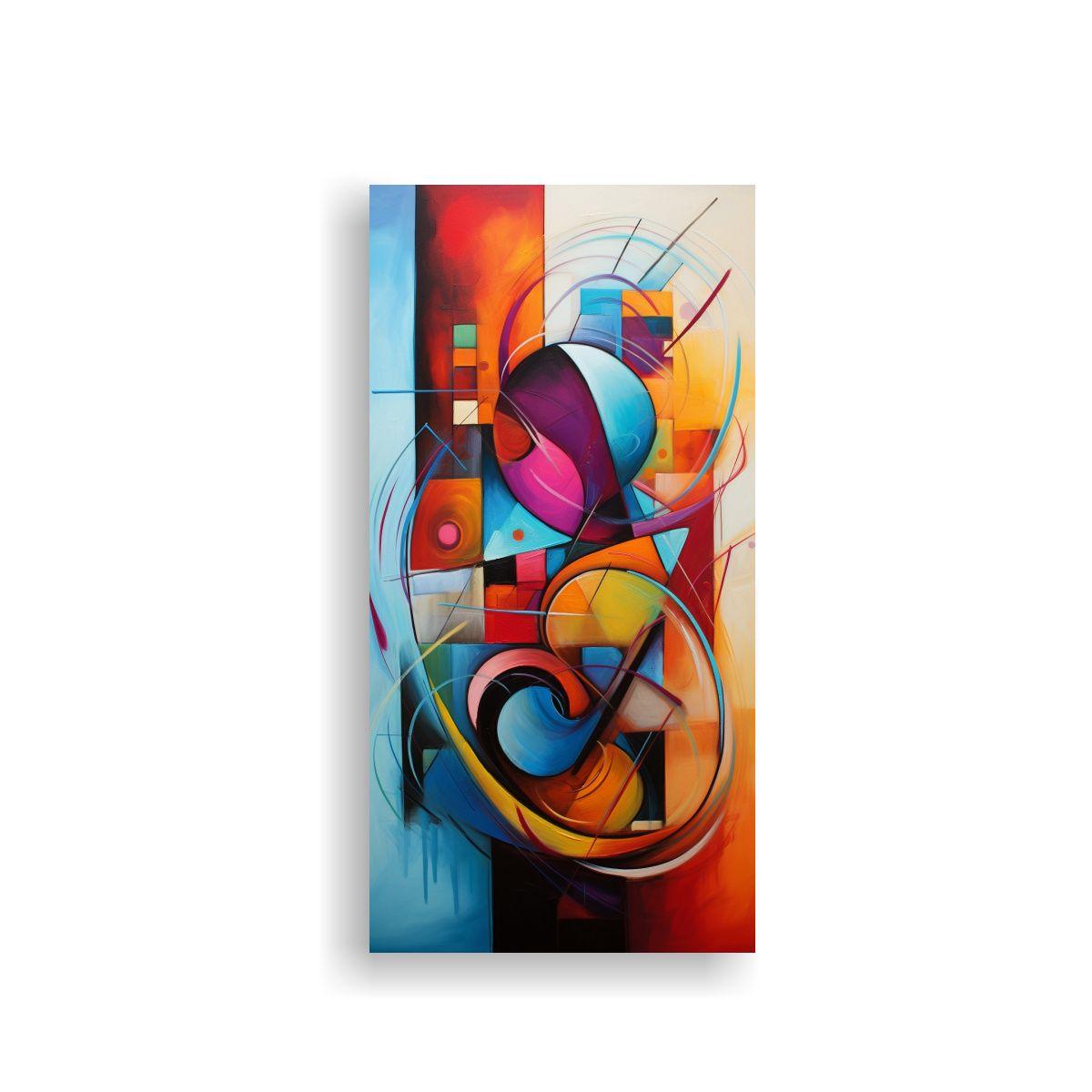 Pinturas Abstractas En Lienzo Moderno Con Motivo 20x40cm-0