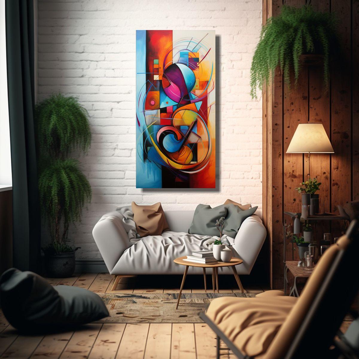 Pinturas Abstractas En Lienzo Moderno Con Motivo 20x40cm-2