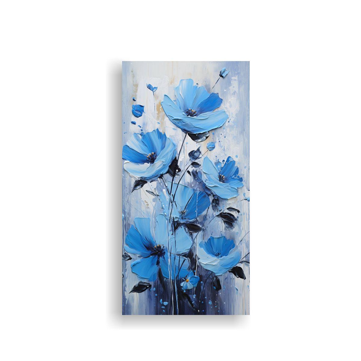 Pintura Acuarela Flores Exuberantes En Lienzo 20x40cm-0