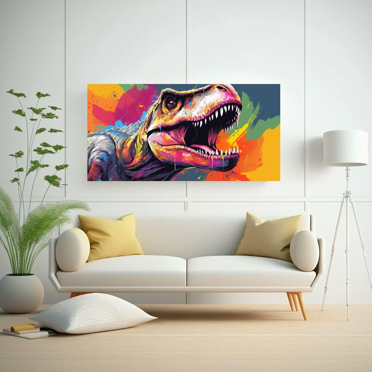 Pinturas Decorativas Inspiradas En Un Tiranosaurio 120x60cm-2