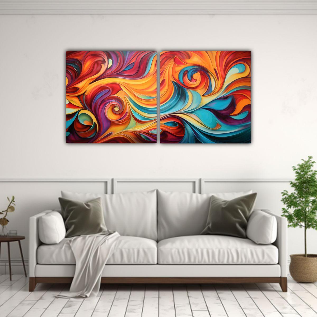 Cuadros Decorativos Elegantes Con Patrones 100x50 Cm-2