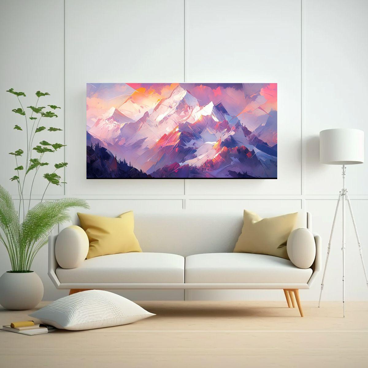 Paisajes Púrpuras De Montañas Y Picos Famosos Co 80x40cm-2