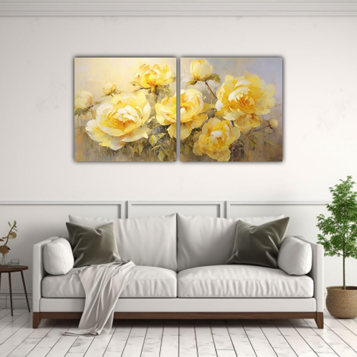 Dos Composiciones Modernas Escenario De Amapolas 40x20 Cm-2