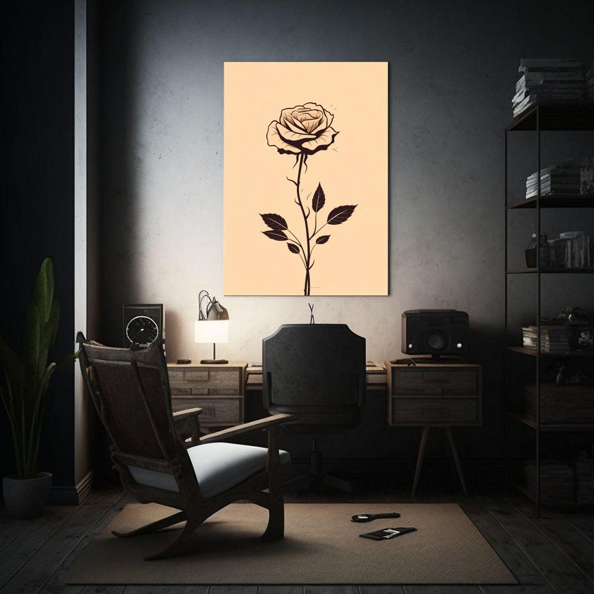 Cuadro Cuadro Pop Art De Rosa Negra Boho 80x120cm-2