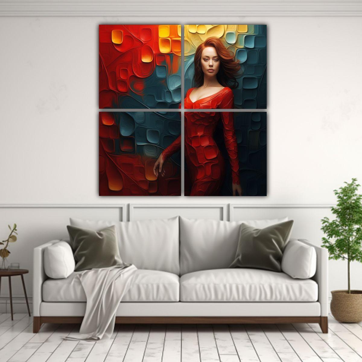 Pinturas Modernas De Equilibrio Con Hermosa Mujer 160x160 Cm-2