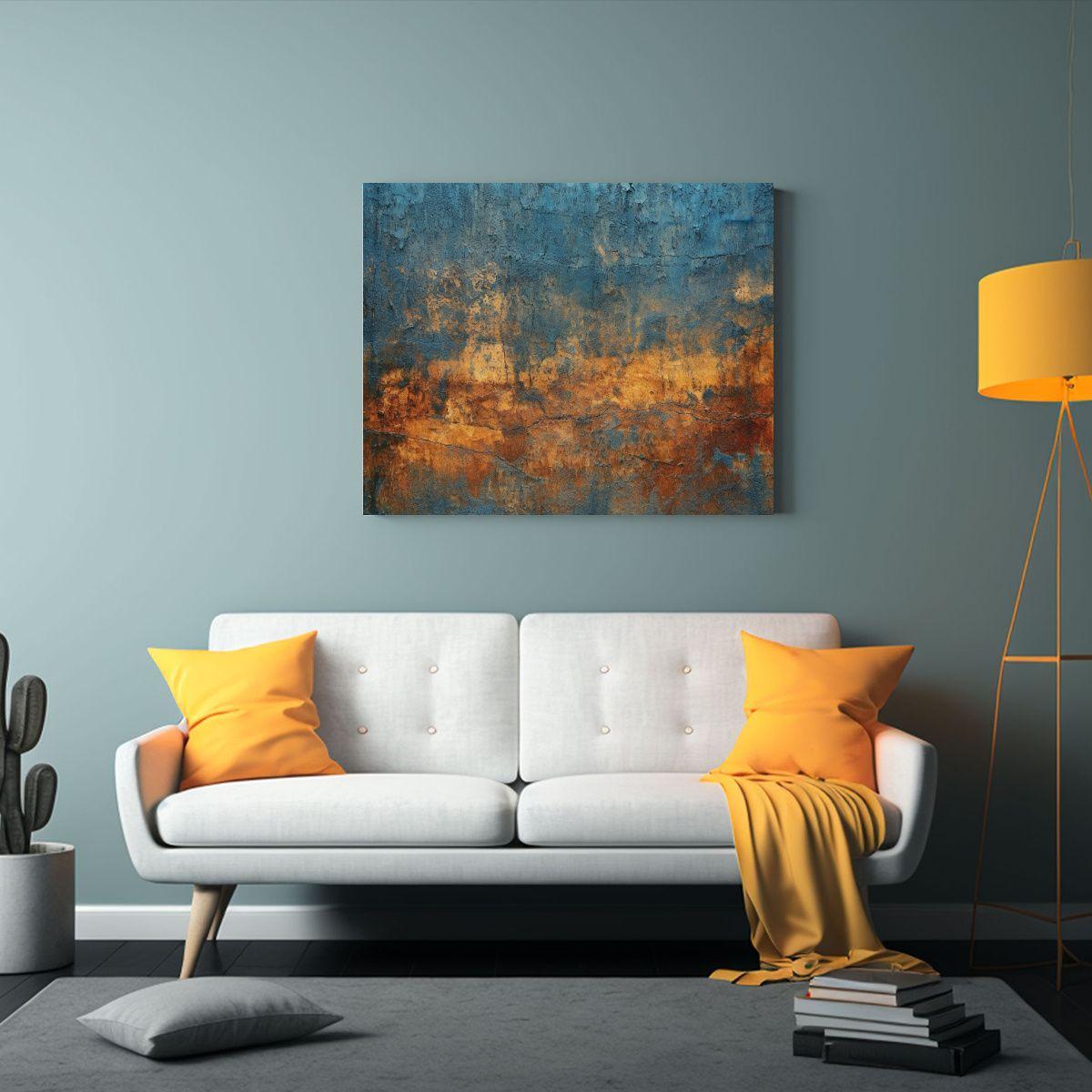 Pintura De Pared En Azul Medianoche Con Estilo 40x30cm-2