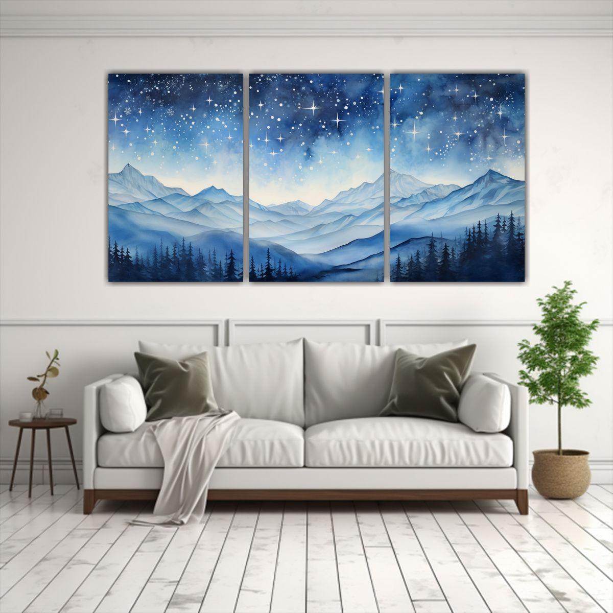Paisaje Montañoso Llamativo Con Estilo Elegante 150x75 Cm-2