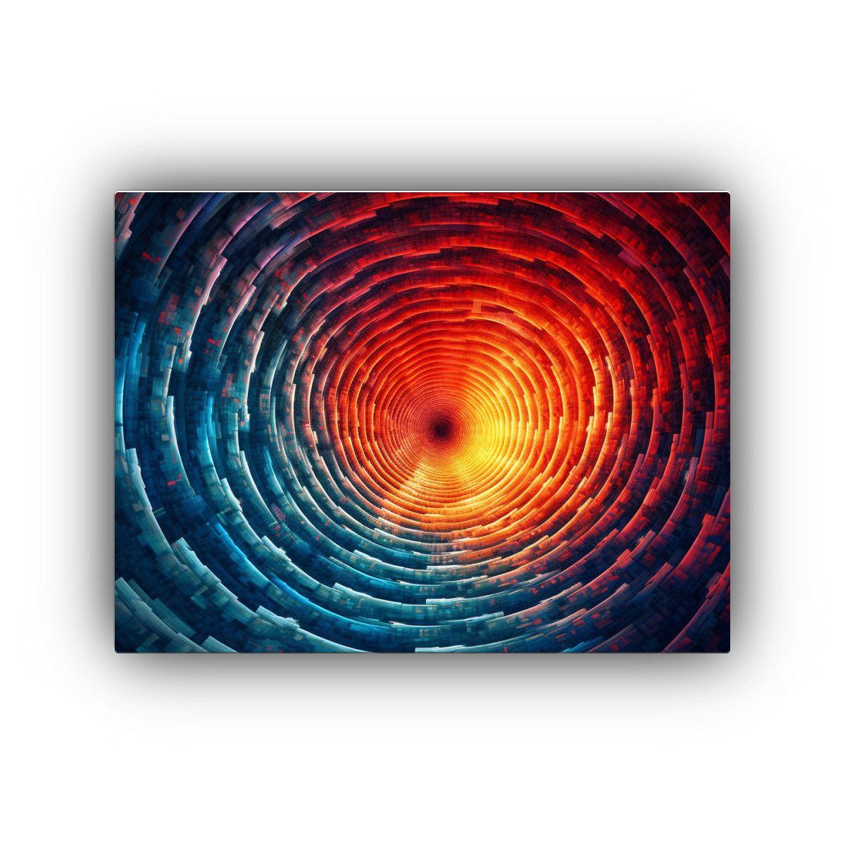 Cuadro Tela Espiral Hipnótica Elegante Para Decoración Dig 120x80cm-0